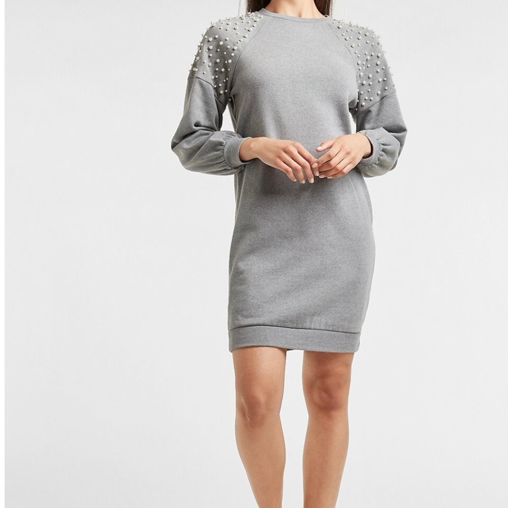 Express pearl sweatshirt dress SM